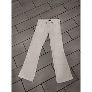 Sanctuary Clothing White Linen Blend Wide Leg Pants Size 4‎ Drawstring Waist